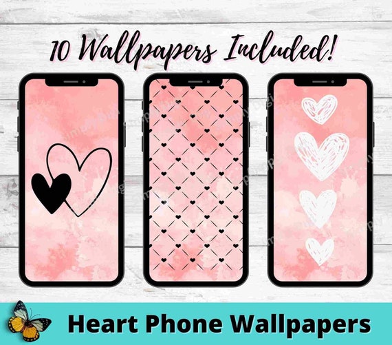 Heart Phone Fondos de pantalla corazones Decor rosa acuarela - Etsy México Heart Phone Fondos de pantalla corazones Decor rosa acuarela - Etsy México