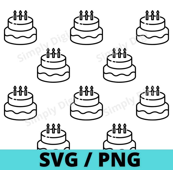 Birthday Cake Cakes Candles Svg Png Digital Background File Etsy
