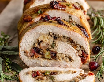 Stuffed Pork Loin Recipe | Holiday Dinner PDF | Pork Roast with Bacon & Cranberry Stuffing | Recipes 2026 | Christmas Recipes