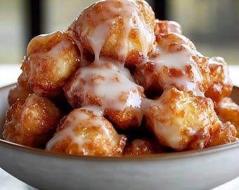 Mini Cinnamon Apple Fritters Recipe PDF | Easy Fall Dessert with Vanilla Glaze | Bite-Sized Breakfast Treat | Instant Digital Download