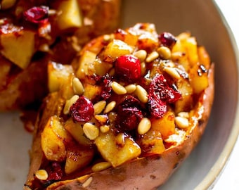 Cranberry Apple Twice-Baked Sweet Potatoes Recipe | Holiday Side Dish PDF | Cozy Fall & Christmas Recipe 2026