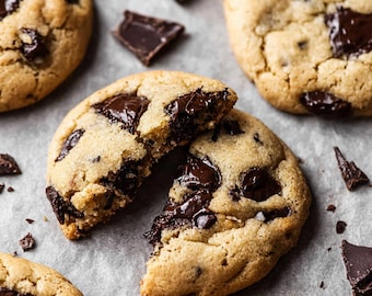Gourmet Chocolate Chip Cookies Recipe | Thick Chewy Bakery-Style Instant Download