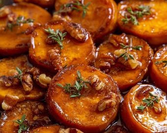 Walnut Maple Roasted Sweet Potatoes Recipe PDF | Holiday Side Dish | Cozy Fall Comfort Food Digital Download