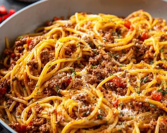 One-Pot Taco Spaghetti Recipe | Cheesy Pasta Dinner Instant Download