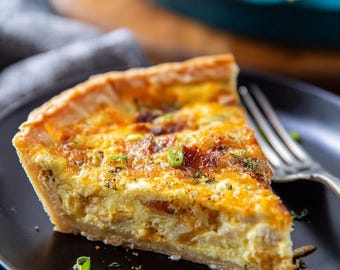 Bacon and Cheese Quiche Recipe | Breakfast & Brunch Recipe PDF | Savory Pie Recipe