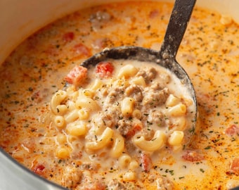 Creamy Parmesan Italian Sausage Soup Recipe PDF | Cozy Comfort Food | Easy One-Pot Dinner | Digital Download