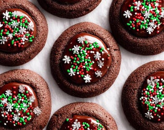 Chocolate Thumbprint Cookies Recipe | Holiday Cookie PDF | Ganache-Filled Chocolate Cookies