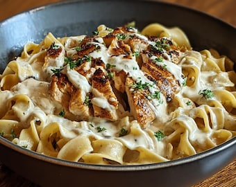 Printable Chicken Buttered Noodles Recipe with Audio | Digital Download