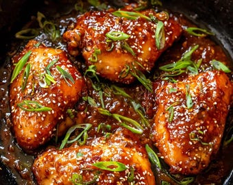 Honey Glazed Chicken Recipe PDF | Sweet & Savory Dinner | Easy Skillet Chicken | Digital Download