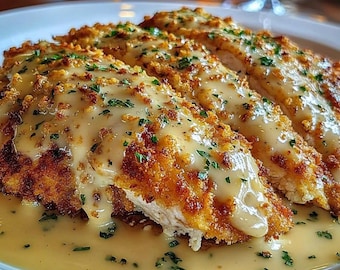 BEST RECIPE for Parmesan Crusted Chicken | Longhorn Copycat + Sauce | Printable Dinner Recipe | Download PDF