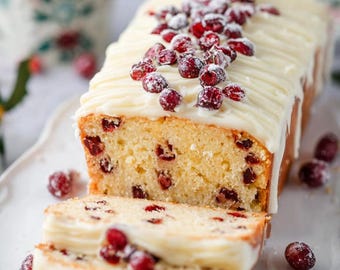 Christmas Cranberry Pound Cake Recipe PDF – Moist Holiday Loaf & Cream Cheese Glaze