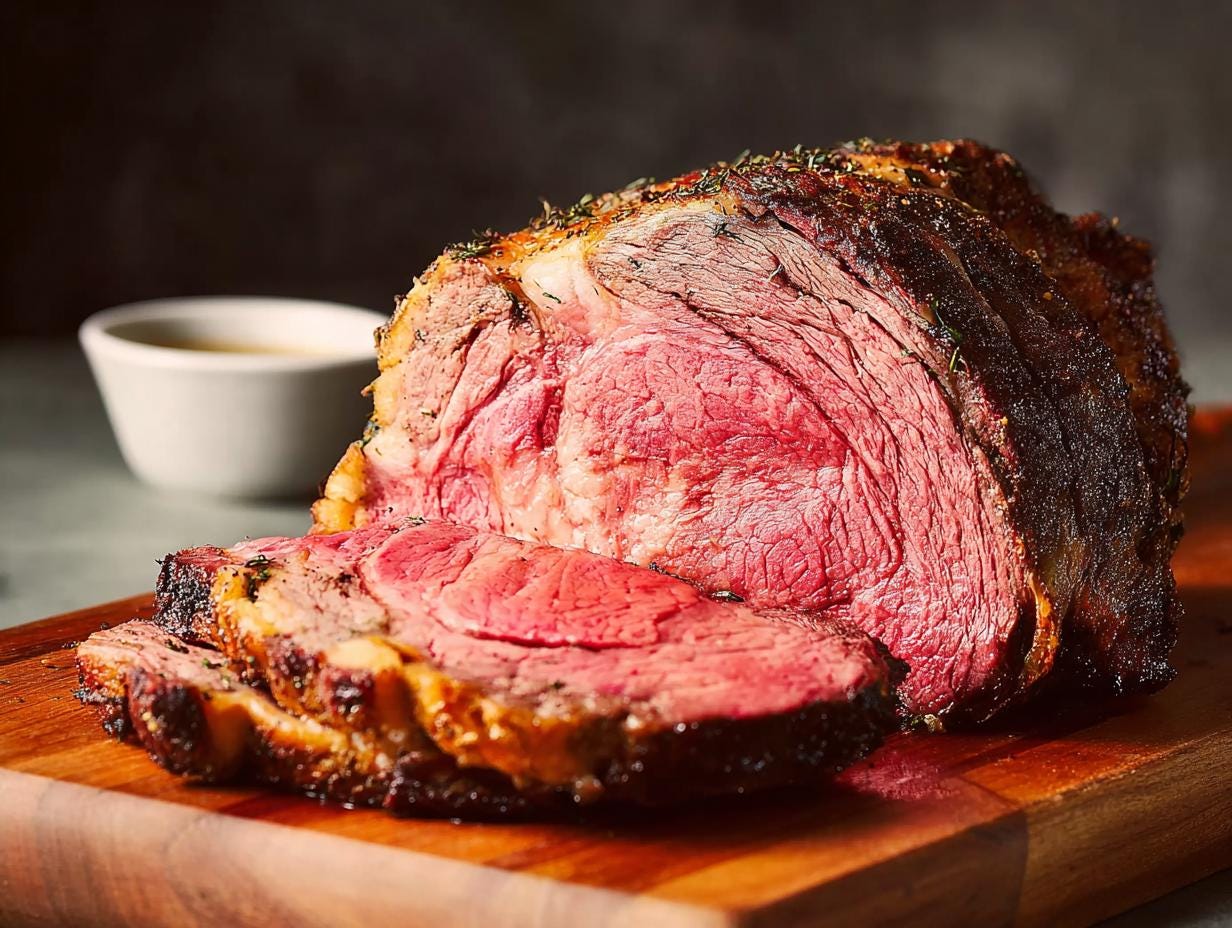 Prime Rib Printable Paper Christmas Prime Rib Recipe PDF | Holiday Roast Beef Printable | Festive ...