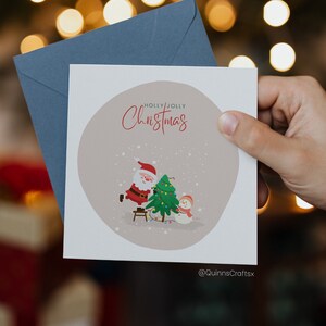 Tarjeta de Navidad, Tarjeta de Navidad sencilla, Feliz Navidad, Feliz Navidad, Tarjeta de Navidad familiar, Tarjeta familiar, Tarjeta de Papá Noel, Tarjeta de Navidad para niños