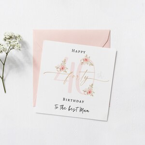 Carte de 40e anniversaire, carte d'anniversaire de maman, carte d'anniversaire sœurs, carte d'anniversaire tantes, 40e anniversaire, 40e maman, 40e tante, 40e sœurs
