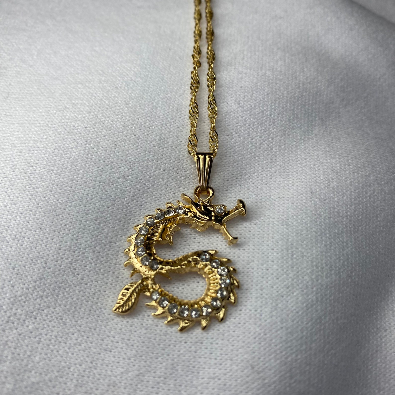 DIAMOND DRAGON NECKLACES gold dragon and gold chain necklaces Etsy