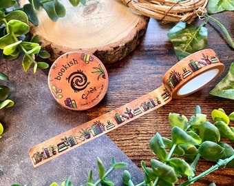 Bookish Washi Tape: Bookshelf & Plant Pot Design