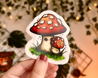 Mama Mushroom Clear Sticker: Cottagecore Planner Decal