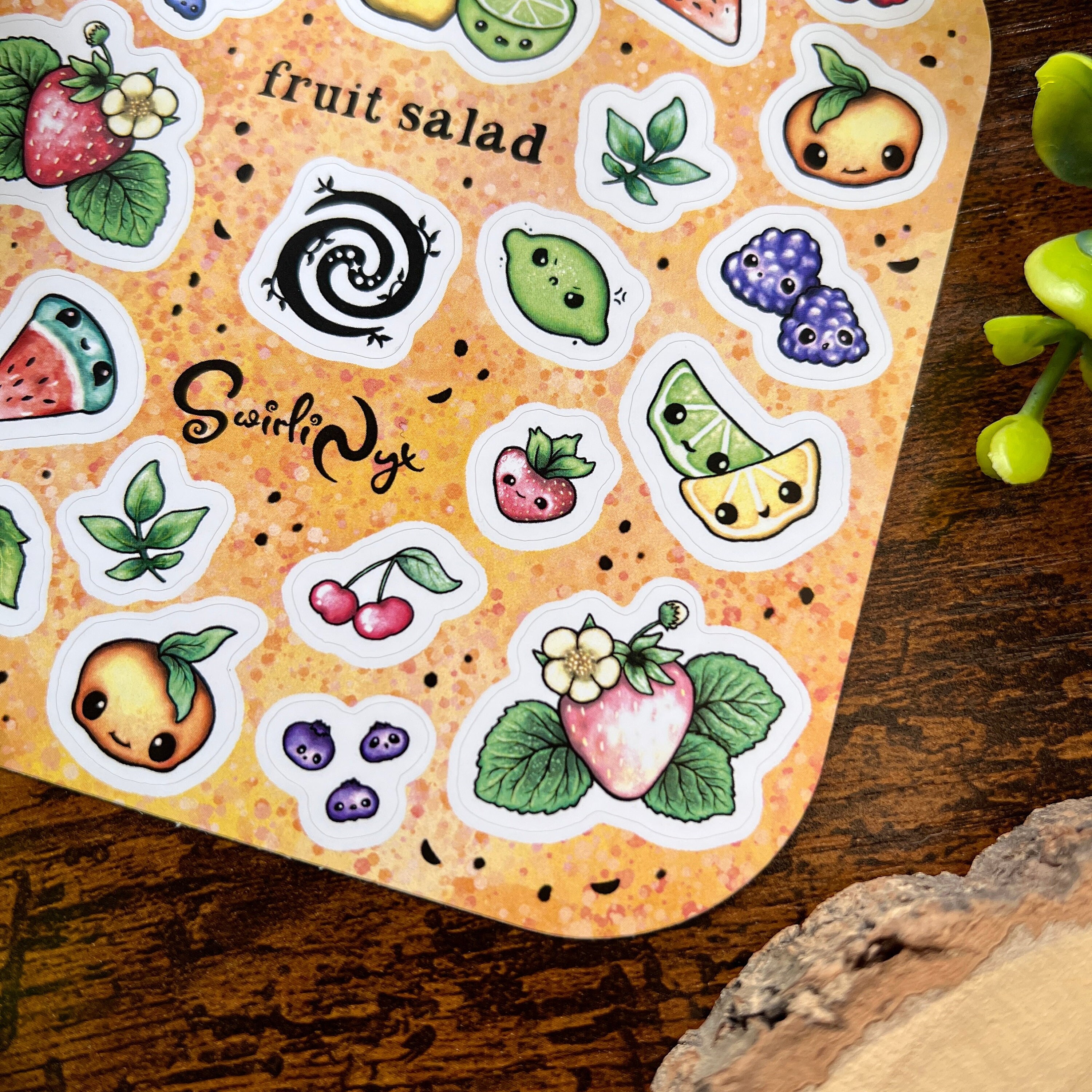 Pastel Fruit Salad Sticker Sheet | Kawaii Journaling Stickers - Etsy