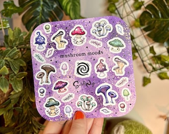 Mushroom Moods Sticker Sheet | Fungi, Autumn Planner Stickers (Waterproof)