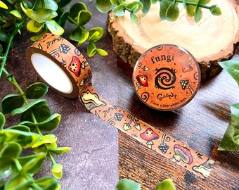 Toadstool Washi Tape: Mushroom Cottagecore Scrapbooking, Autumn Washi