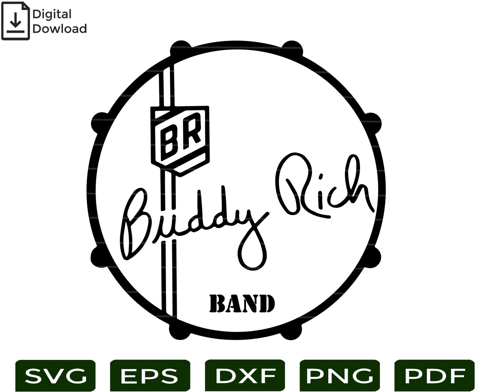The Buddy Rich Band Logo SVG-PNG/ Drummer SVG/ Custom File/ | Etsy