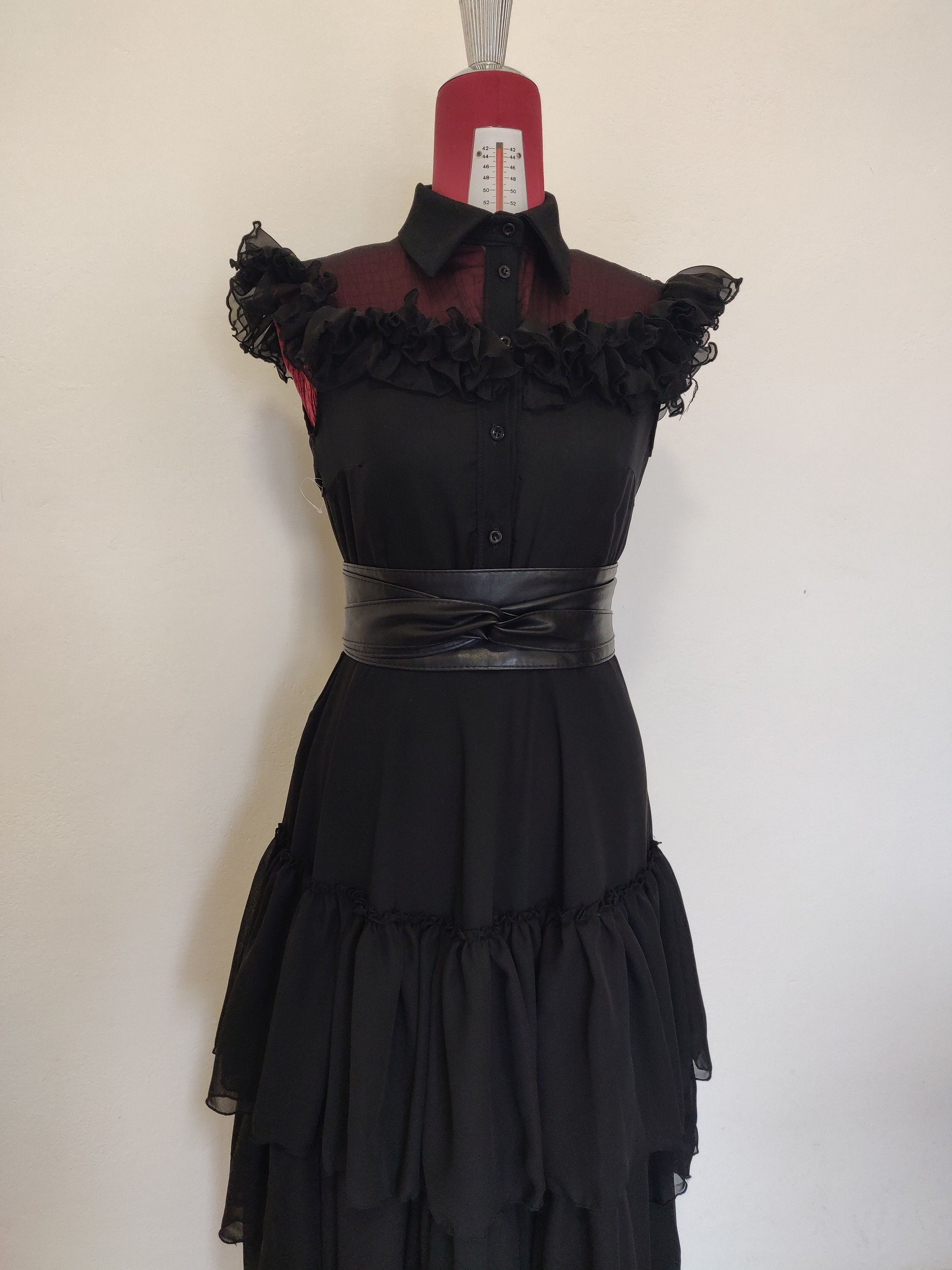 Churgigi Robe Mercredi Addams Enfant Wednesday Addams Dress Costume