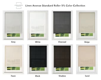 Linen Avenue Cordless 5% Solar Screen Standard Roller Shade, 66" Height (Arrives 1/4" Narrower)