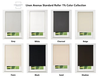 Linen Avenue Cordless 1% Solar Screen Standard Roller Shade, 66" Height (Arrives 1/4" Narrower)