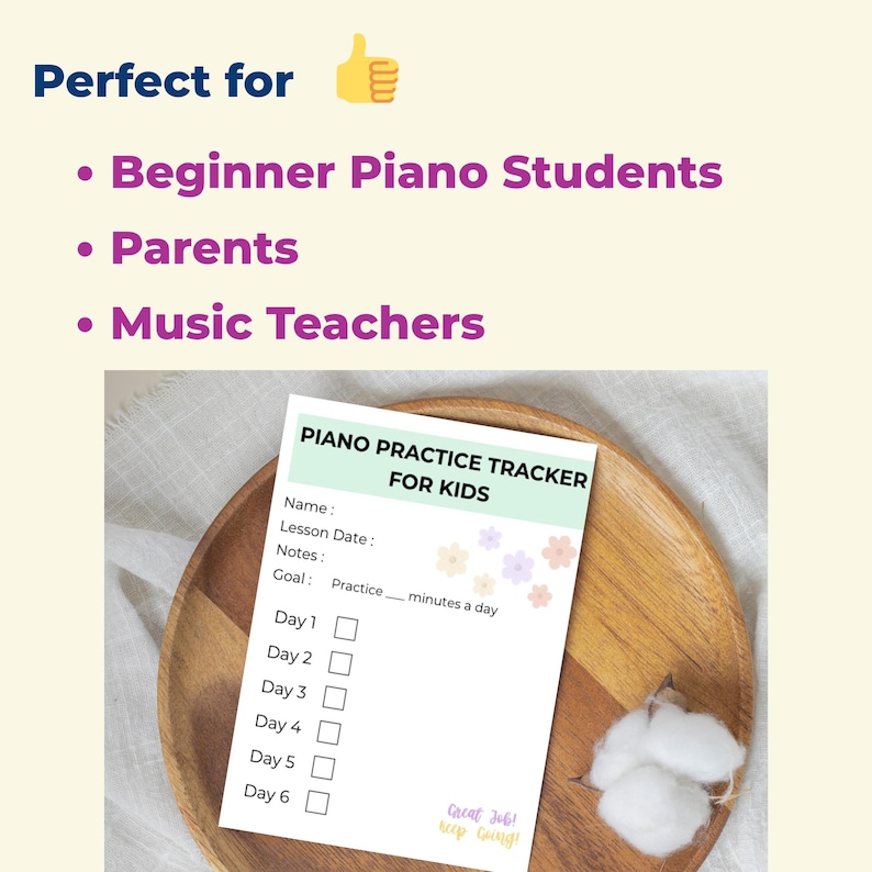 Piano Practice Tracker for Kids Printable PDF | Music Practice Log ...