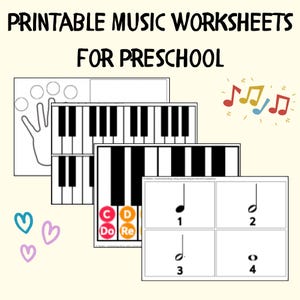 Muziekwerkbladen voor kleuters | 22 Afdrukbare muziekactiviteiten | Noten lezen, ritme, notenleer, vingernummers voor kinderen!
