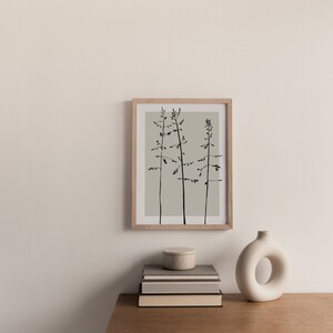 Tree Silhouette Art Print, Sage Green Printable Wall Art, Minimal Woodland Wall Art Print, Sage Green Wall Art, Nature Art Print, Home Decor image 4