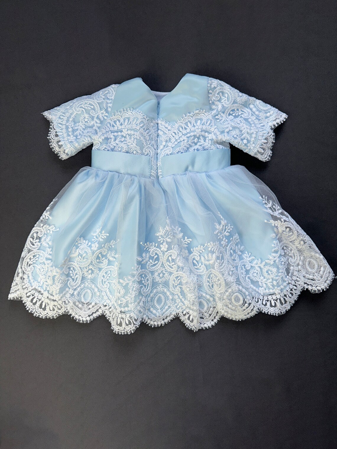 Blue Baby Girls Baptism Dress Baby Girls Christening Gown Etsy