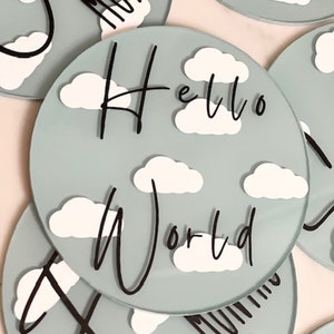 acrylic monthly milestones, baby announcement, newborn photo prop
