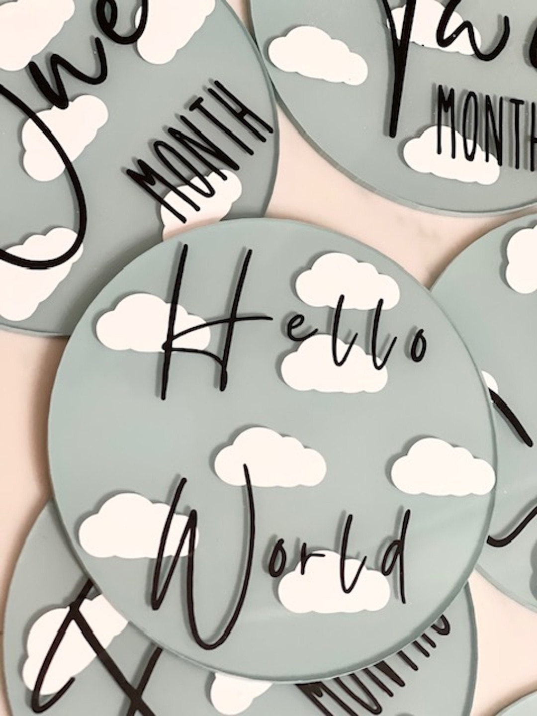 Acrylic Monthly Milestones, Baby Announcement, Newborn Photo Prop - Etsy