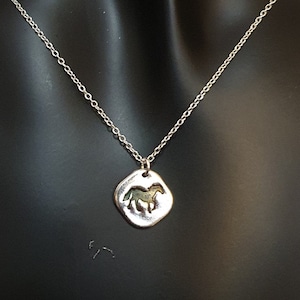 Ecofriendly Horse Pendant. Handmade from Recycled Fine Silver