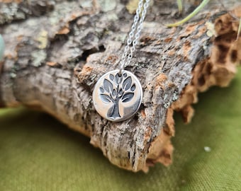 Tree of life Pendant. Handmade from Recycled Fine Silver
