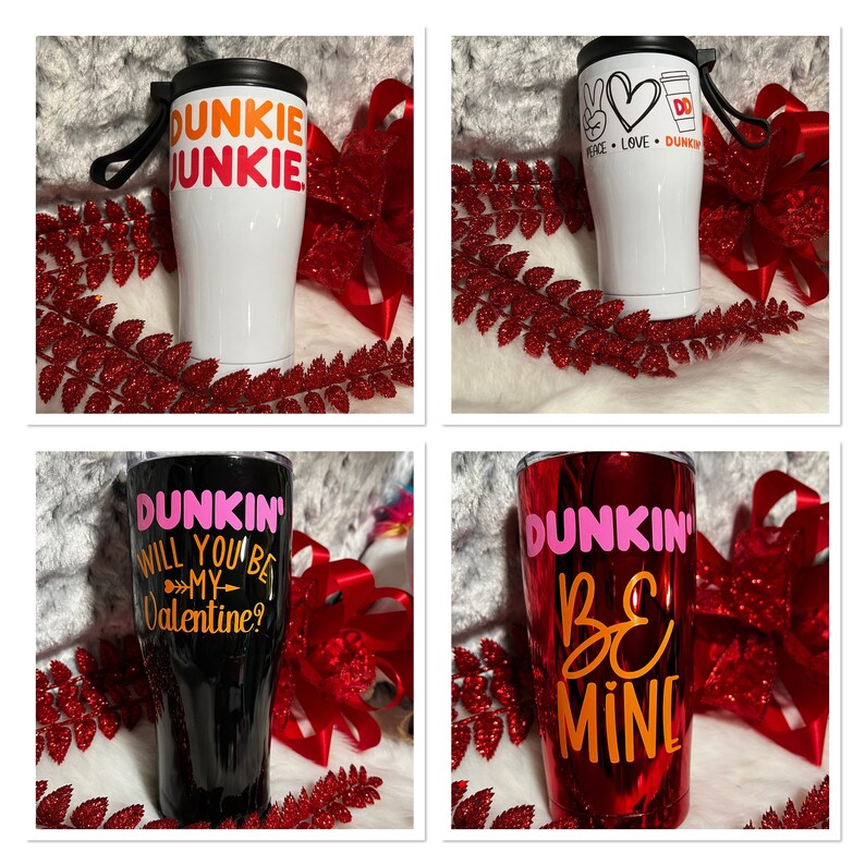 Valentine Dunkin and Starbucks Tumblers Etsy