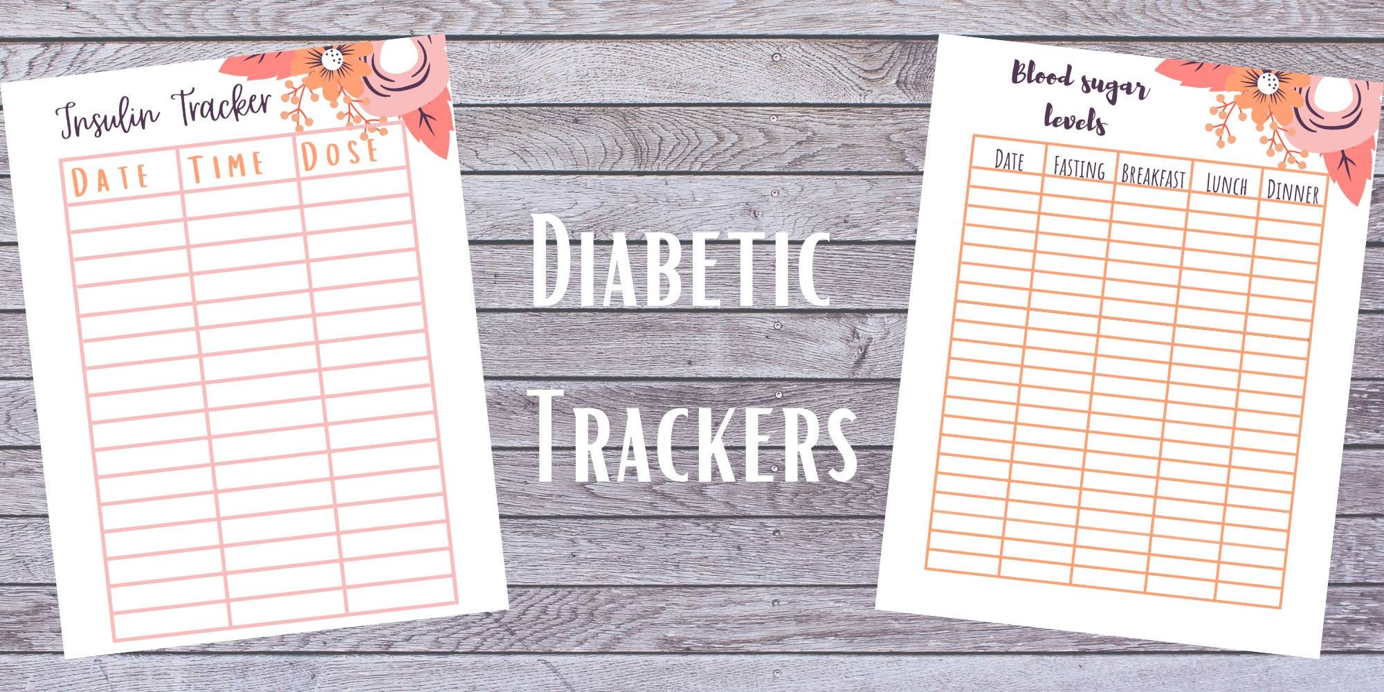 Diabetic tracker sheet insulin tracker blood sugar tracker | Etsy