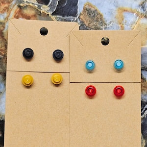 Lego brick stud earrings