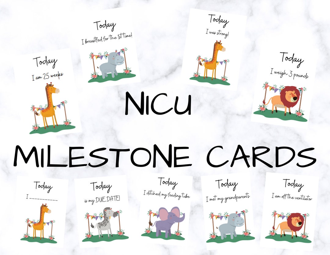 NICU Milestone Cards *printable* - Etsy