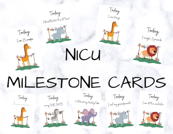 NICU Milestone Cards printable - Etsy