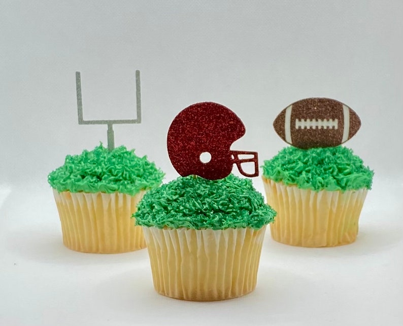 Football Cupcake Toppers Football Food Picks Etsy