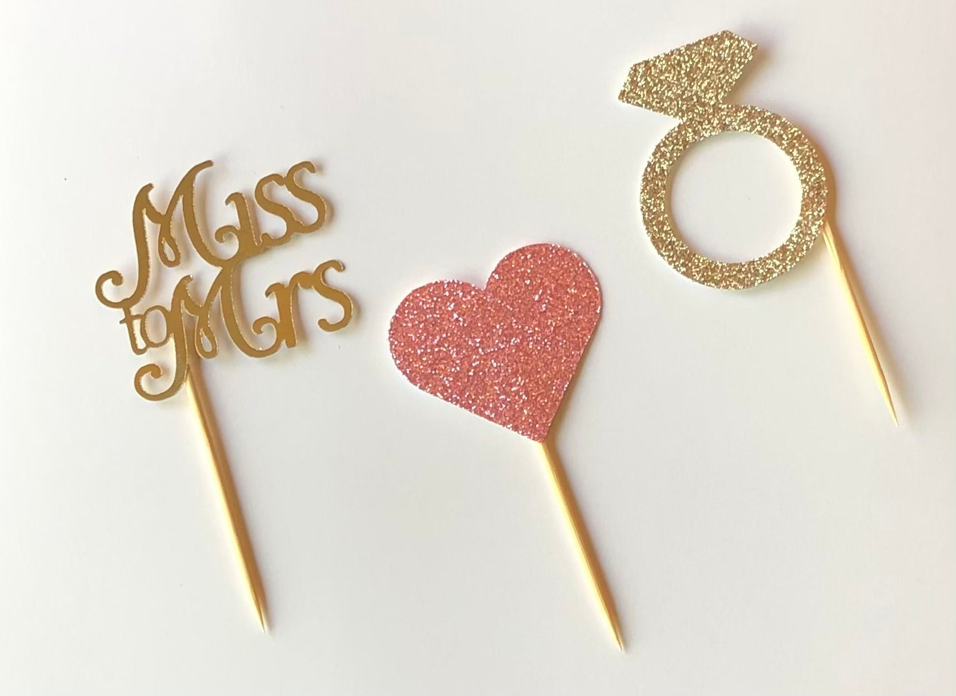 Bridal Shower Cupcake Toppers Bachelorette Party Cupcake Etsy