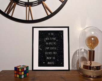 Carl Sagan Cosmos Quote Art Print | Minimal Scientific Art Poster | Scientific Wall Art