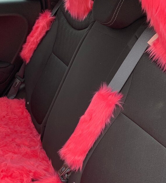 Fur seat belt cushion/covers | Etsy