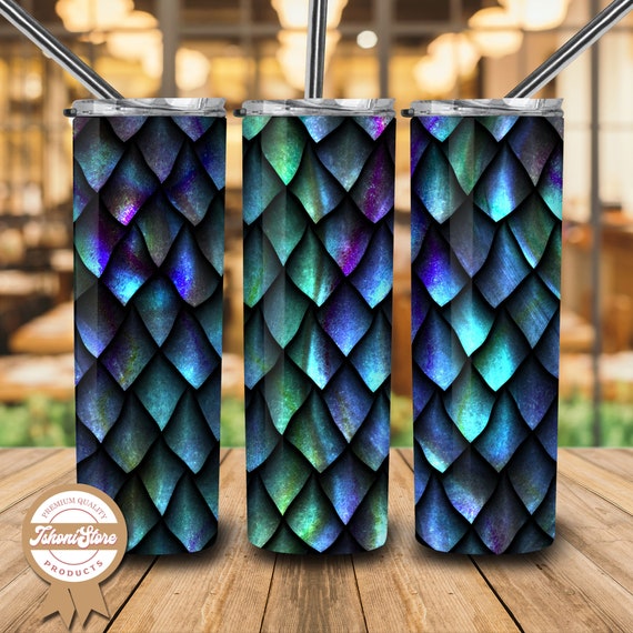 Dragon Scales 20oz Skinny Tumbler PNG Dragon Scales Tumbler Etsy