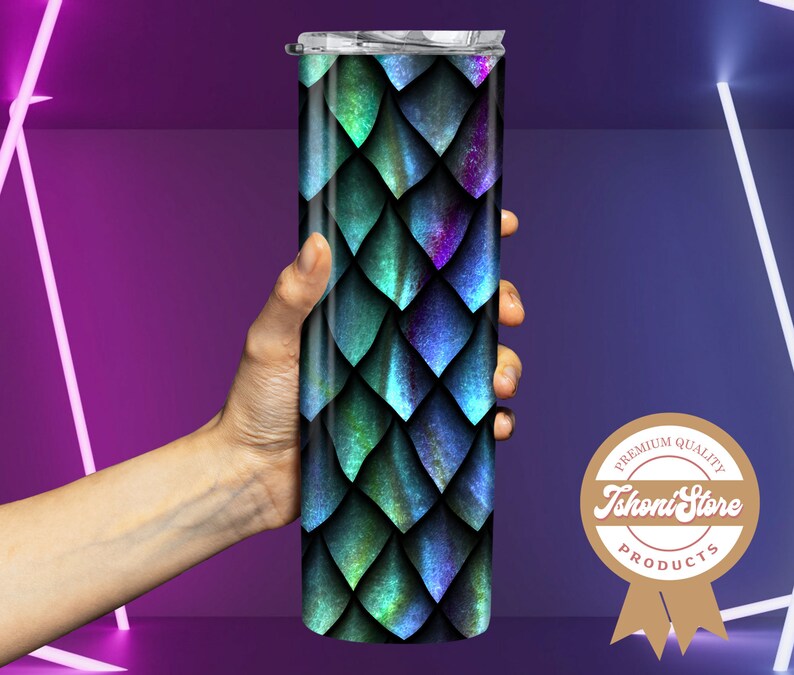 Dragon Scales 20oz Skinny Tumbler PNG Dragon Scales Tumbler Etsy