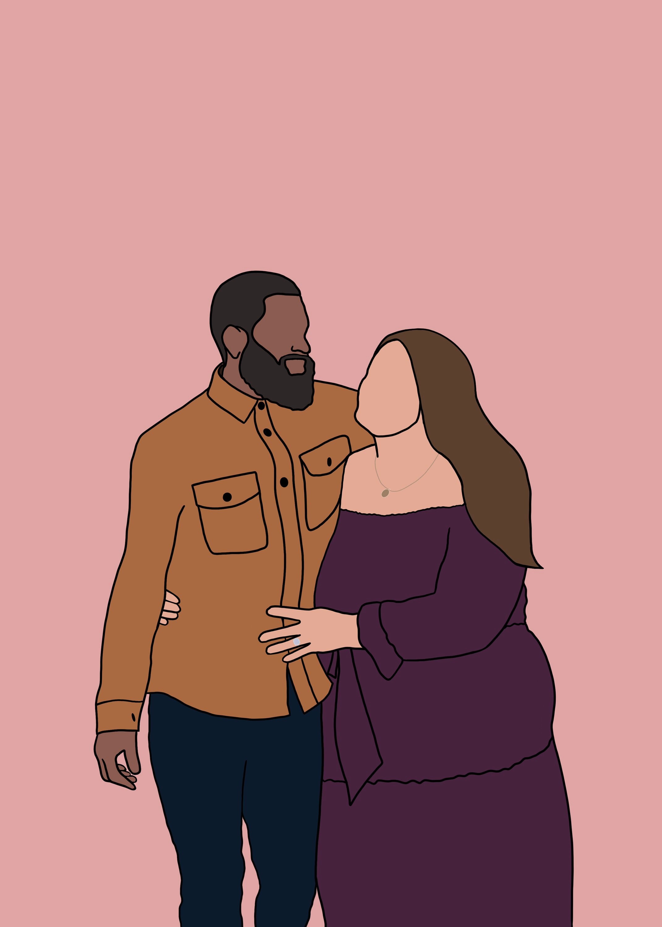 Custom Digital Minimalist Portrait Prints