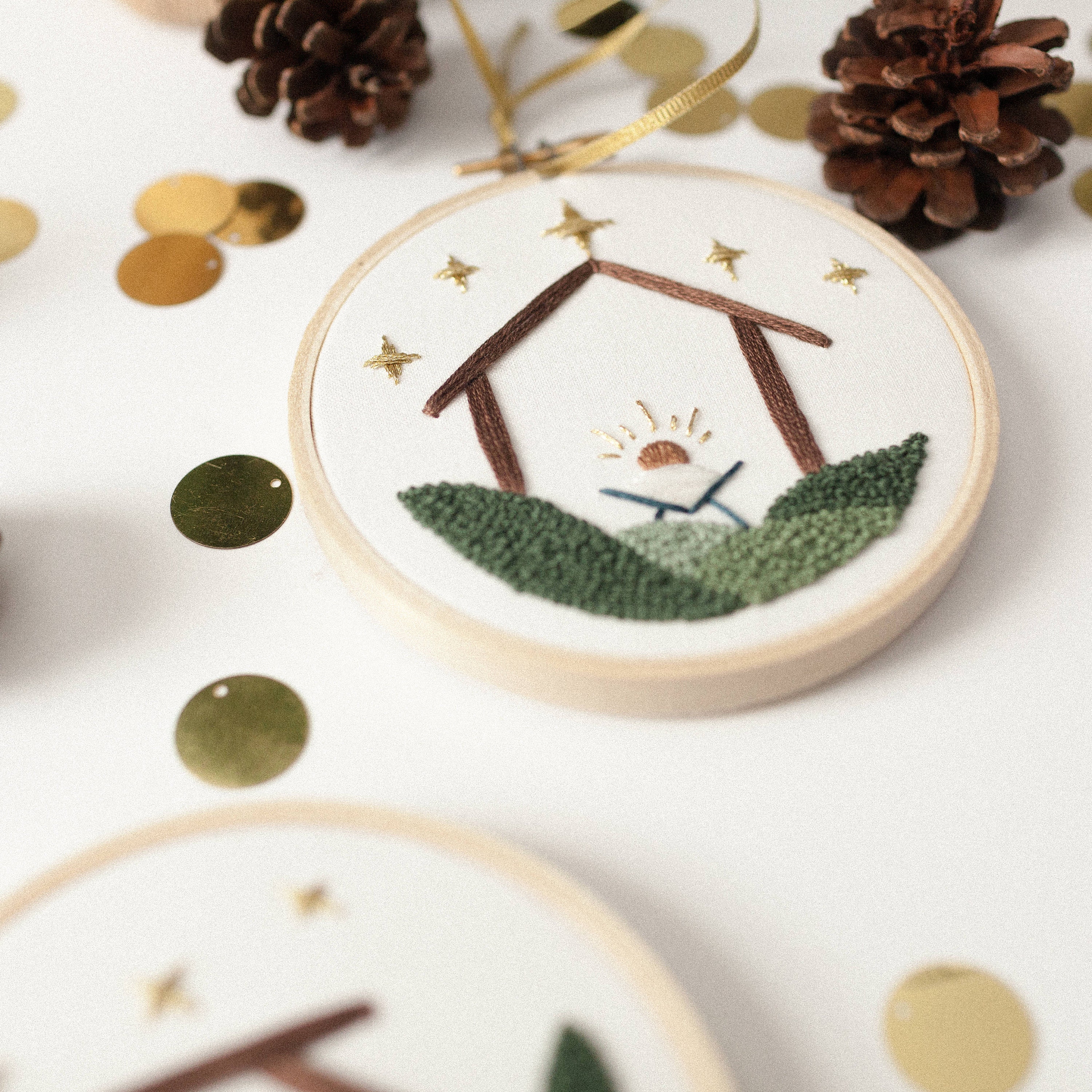 I know it's a little early but these are some embroidered Christmas  ornaments I made! 3 patterns with 2 different colors each : r/Embroidery