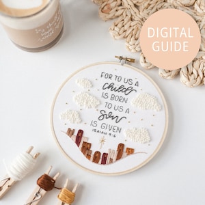 Wzór haftu adwentowego – Christian Stitch-Along – PDF – Bożonarodzeniowa dekoracja ścienna